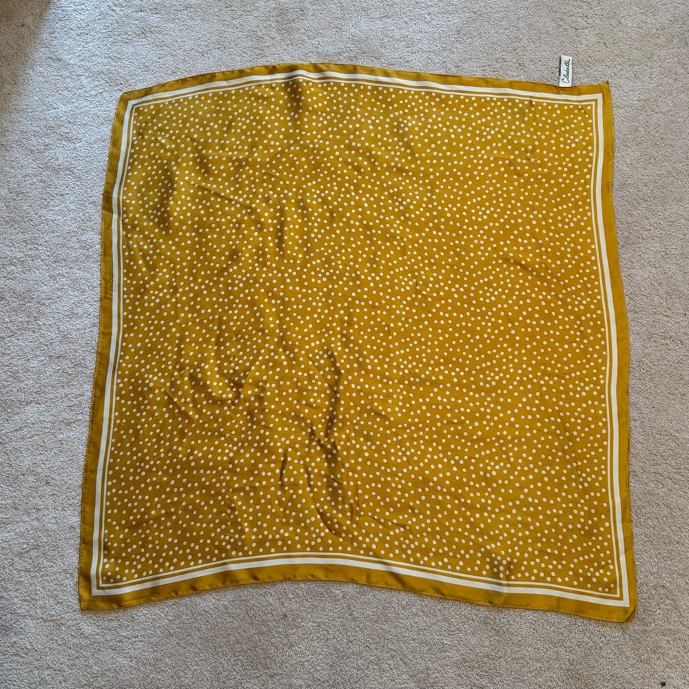 Cleobella Mustard Yellow Polka Dot Scarf